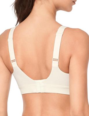 Yvette Sports Back Adjustable Shoulder Cross Integrated Everyday Size M White Women's Bra, No-Sway, Sweat-Wicking, Quick-Drying, U-Back, Hook, Straps,
