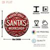 Santa Workshop Metal Tin Sign Vintage Christmas Wall Art North Pole Round Decor