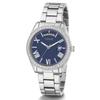 Guess Luna Diamonds Blaues Zifferblatt Silbernes Stahlarmband Quarz-Armbanduhr für Damen - GW0307L1