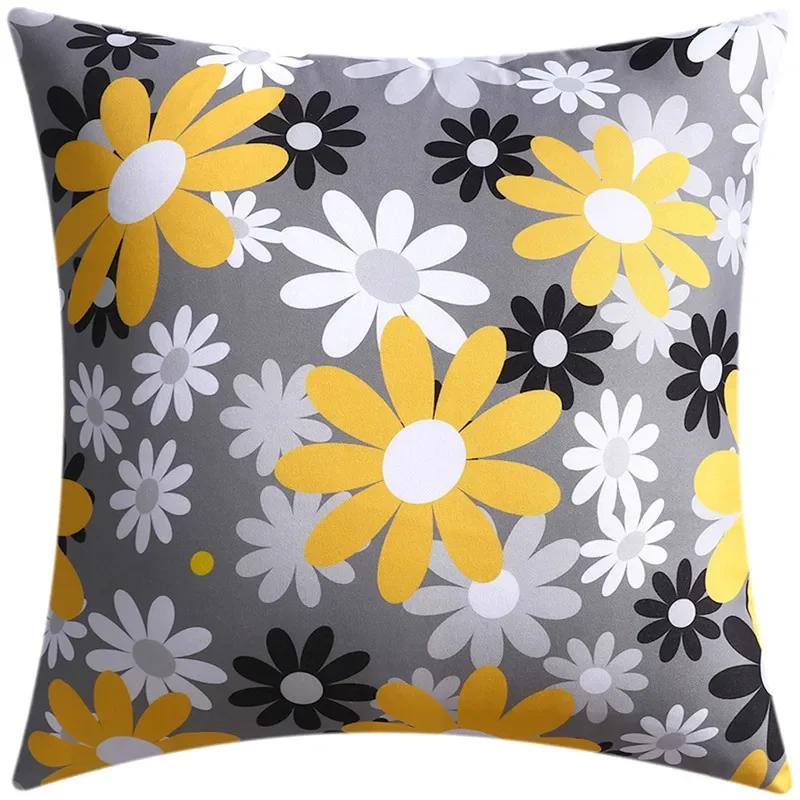 Nordic Yellow Gray Printed Pattern Pillowcase Home Sofa Living Room Office Decoration Cushion Cover