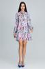 Floral dress with a bow on the neckline - M599 size /