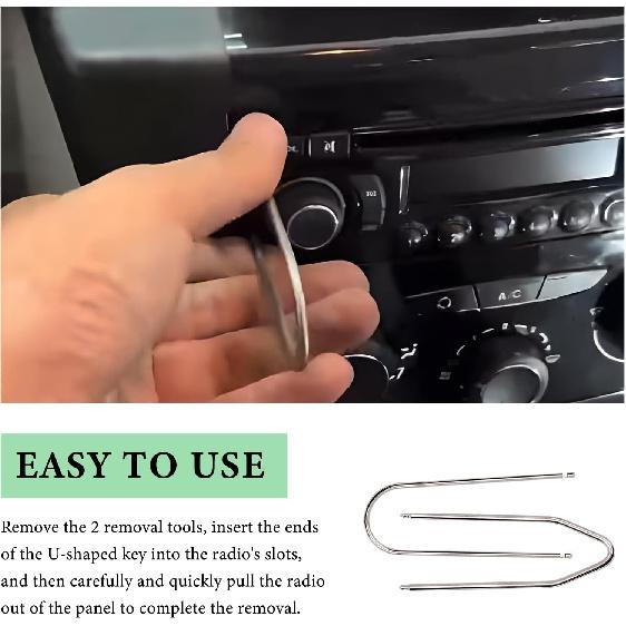 4 Stück Autoradio-Ausbau-Hebelwerkzeug, U-förmig+V-förmig Edelstahl Stereo-Demontage-Hebel-Kit, Universelle CD-DVD-Host-Entriegelungs-Entfernungswerkzeuge für Auto