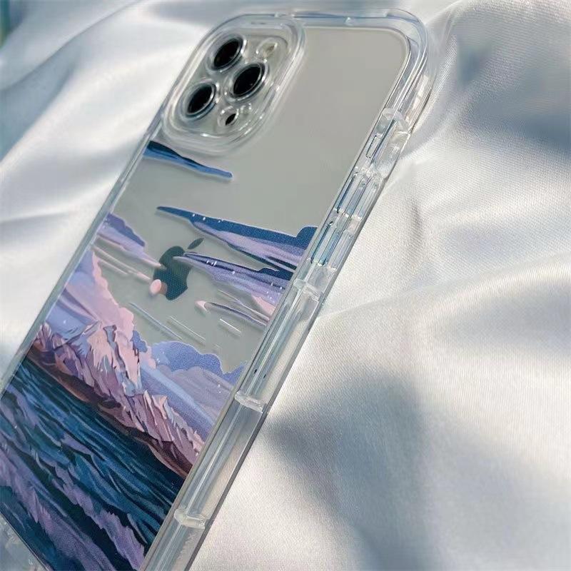 Západ slunce Západ slunce Scenérie Vhodné pro pouzdro na mobilní telefon Apple 16promax IPhone 14/15 Průhledné 13 Ochranné pouzdro