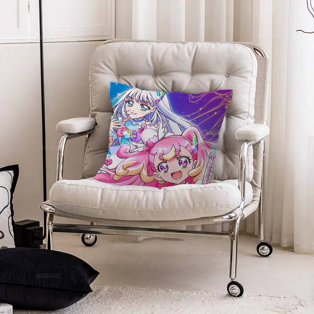 Pretty Cure Precure Princess Anime Cushion Cover Polyester Sofa Cushions Decorative Throw Pillows Home Decoration Pillowcover