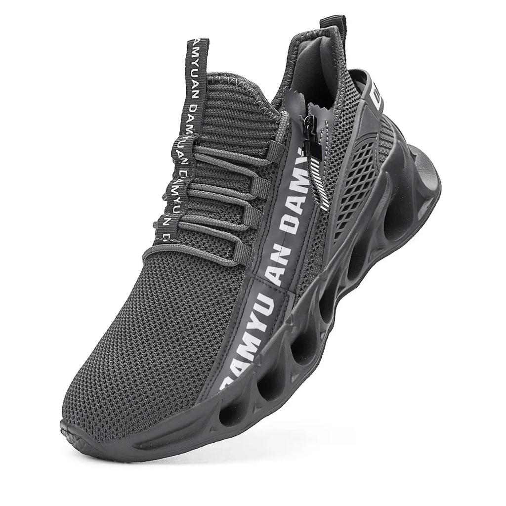 Fashion Fujeak New Style Men Running Shoes Lace Up Athletic Shoes Fashion Outdoor Walking Jogging Sneakers Mesh Casual Shoes Zapatillas