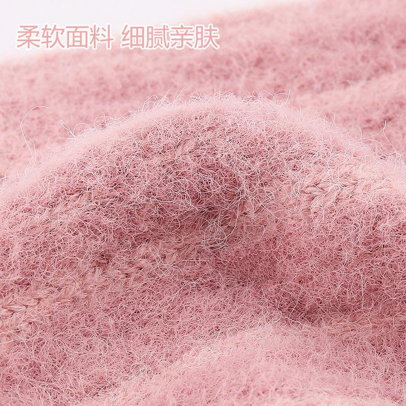 Women's Knitted Gloves Winter Warm Fleece Thickened Jacquard Split Finger Wool Touch Screen Gloves