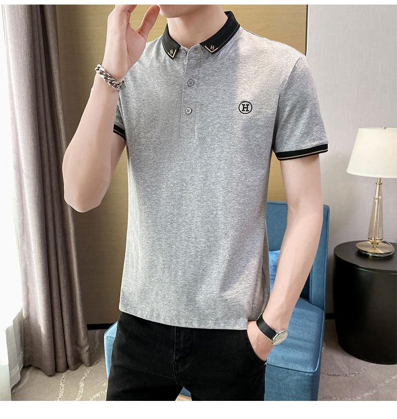 

Футболка с короткими рукавами из хлопка, мужская летняя рубашка поло с лацканами, мужская футболка с лацканами XXXXL