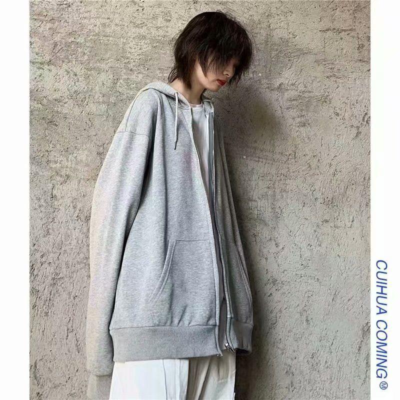 Men's Trendy Hooded Cotton Jacket - Lambswool, Plus Size, Autumn/Winter, Hong Kong Style, Loose Fit, Casual, Warm, Couple's Outerwear
