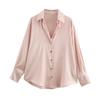 TAOP&ZA Spring Women's Elegant Silk Satin Shirt 2074580