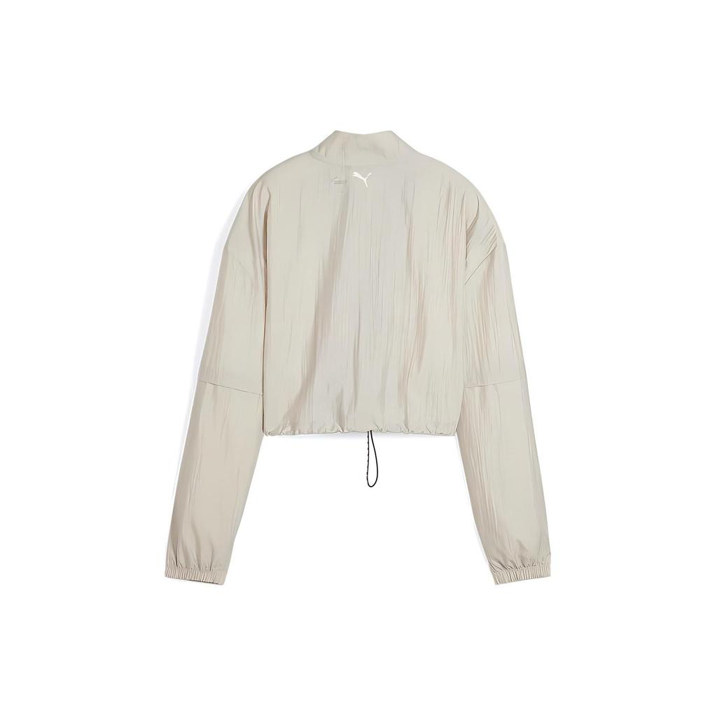 Puma Letter Print Casual Loose Stand Collar Jacket Women Jacket Beige 525493-90