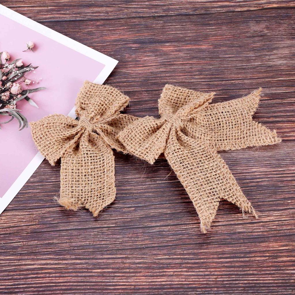 Versatile 30 Pcs Burlap Bows Burlap Bow Knot Handmade Burlap For Christmas Decorate Tree Festival Holiday Party Supplies
