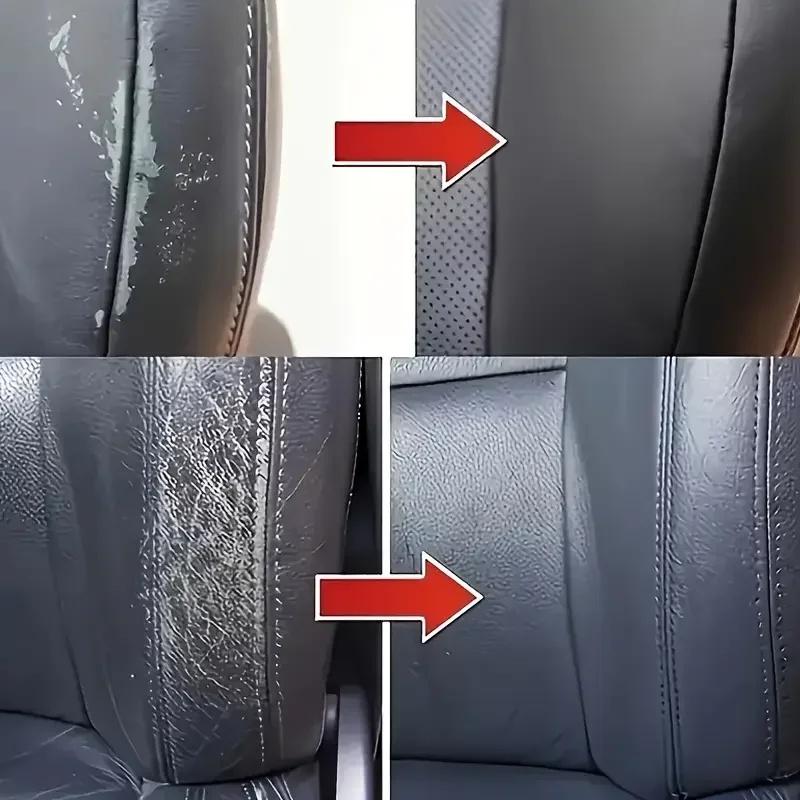 Multifunktionales Lederrenovierungsset:Autoinnenraum Polierwachs, Sofa Anti-Aging Behandlung, Kunststoff Farbauffrischungspaste, Auto