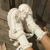 Women Lolita Shoes New Pearl Chain Mary Jane Shoes Woman Fashion Versatile Outdoor Platform Heels Shoes Women