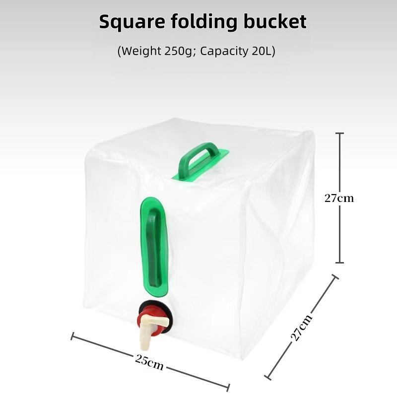 Folding Water Bucket Large Capacity Portable Water Bag Big Container PVC Bag Outdoor Camping Water Storage Supplies