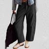 Women's Corduroy Pants Casual Women's Solid Color Corduroy Loose Straight Pants