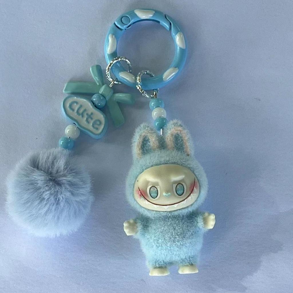 Sanchuang Flocking Mini Keychain Vinyl Cute Bag Mobile Phone Pendant Cute Keychain