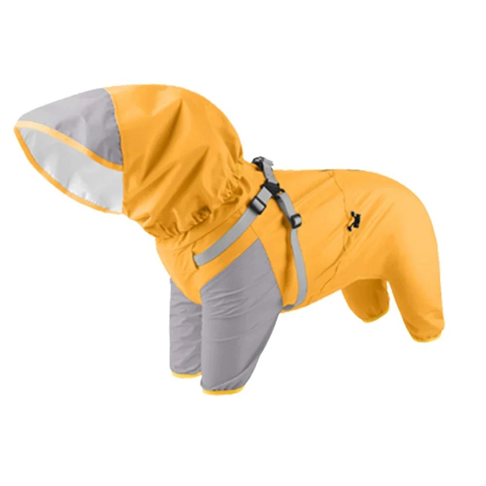 Impermeable Dog Hooded Raincoat for Small medium Dogs Detachable Pet Rain Coat Doberman Corgi mascotas Overalls ubranie dla psa
