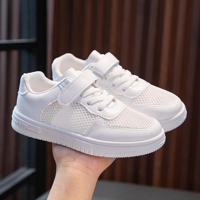 Children's Little White Shoes Boys and Girls Board Shoes Summer New Ins Students Net Shoes Versatile Soft Soles Baby Casual Classmates