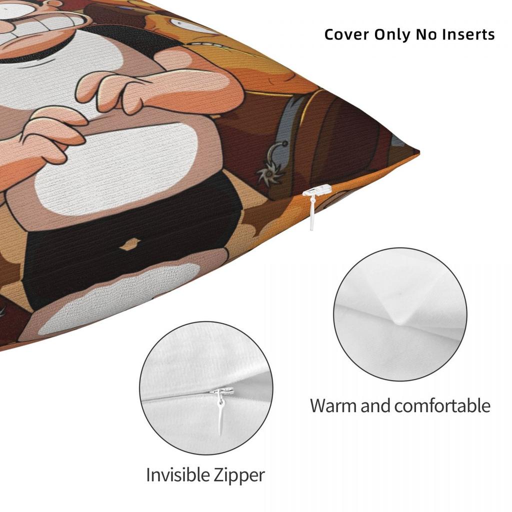 Y2K Living Room Pizza Tower Game Loverdecor Pillowcase Accessories Pillow Cover Zippered Multiple Sizes
