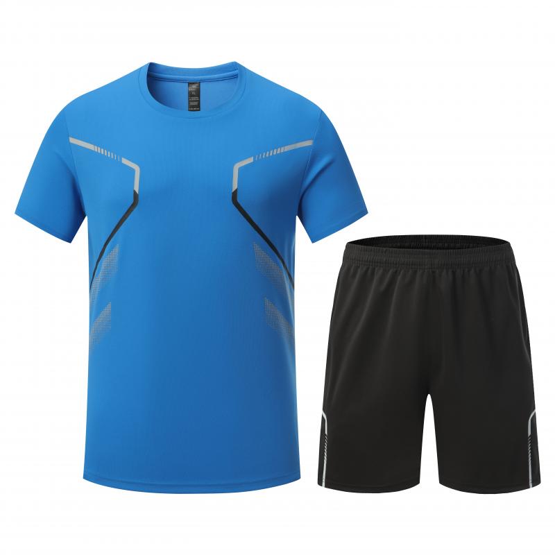 Adult Running Sportswear Quick Drying T-shirt Set Short Sleeve Uniform Fitness Clothes Tracksuit Gym Sports Outfit Clothing