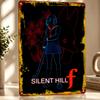 Silent Hill F Neon Illustration D Printed Texture Poster Personalized Wall Art Retro Metal Tin Signs for Gaming Room Decoration