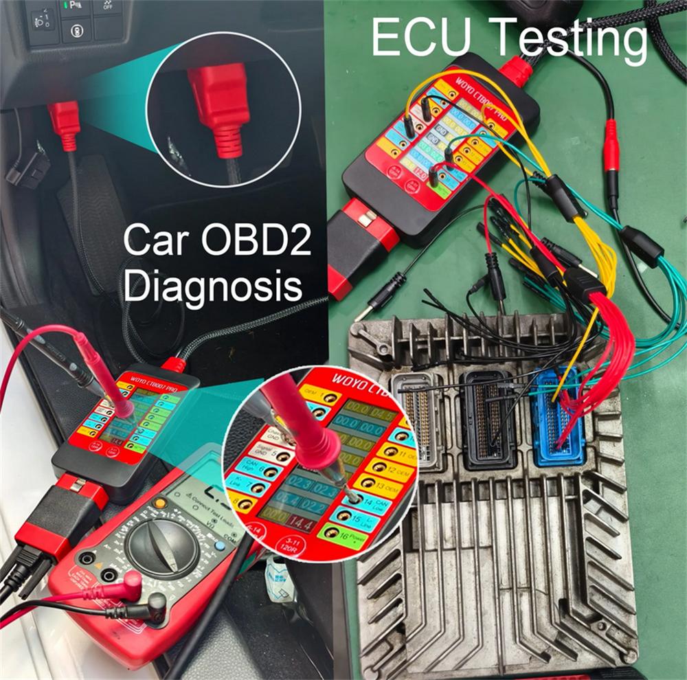 WOYO CTB007PRO OBD2 Universelle Starthilfe-Box Digitales Display Break-Out-Box mit 70cm Verlängerungskabel