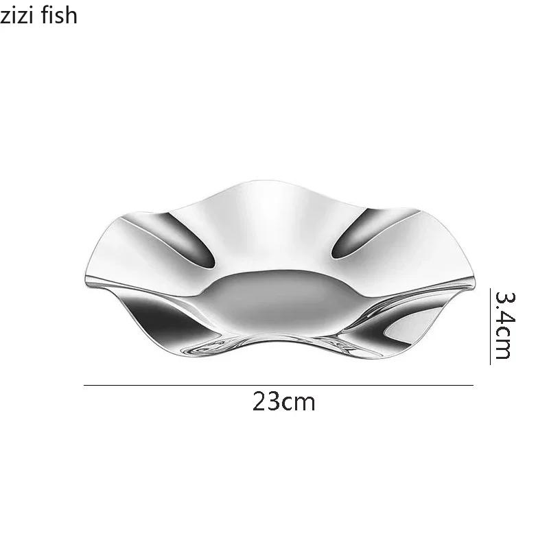 Obstschale aus Edelstahl Unregelmäßige Süßigkeitenschale Trockenfruchtschale Snackschalen Schmuckaufbewahrungsschalen Heim-Schreibtischdekoration