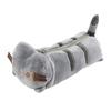 3D Plush Cat Pencil Case Zipper Closure Soft Stuffed Animal Stationery Cartoon Storage Pen Bag Student School Supplies