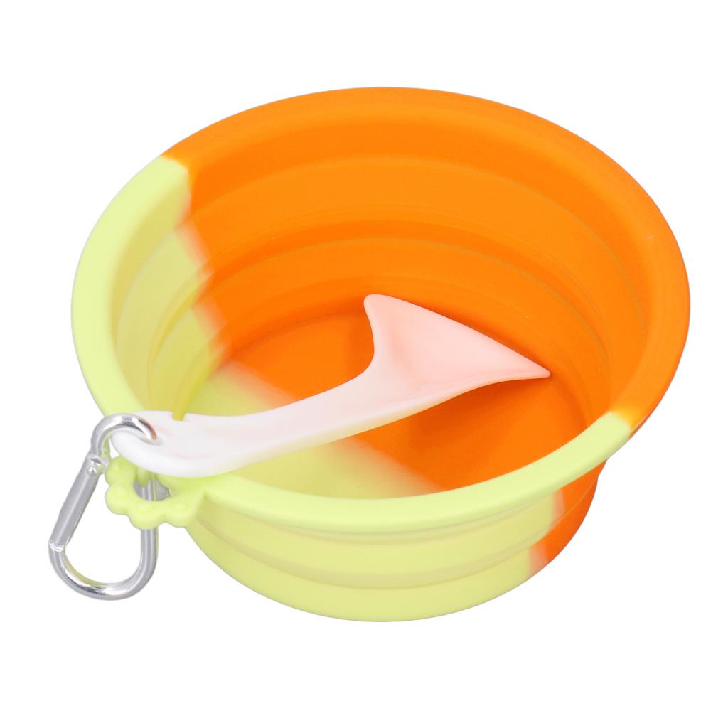 Faltbarer Napf für Haustiere Tragbarer Spülmaschinenfester Silikon-Reisenapf mit Haken für Hunde Katzen