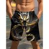 Pantaloni da spiaggia da uomo con stampa 3D di drago animale essenziali per la vacanza al mare