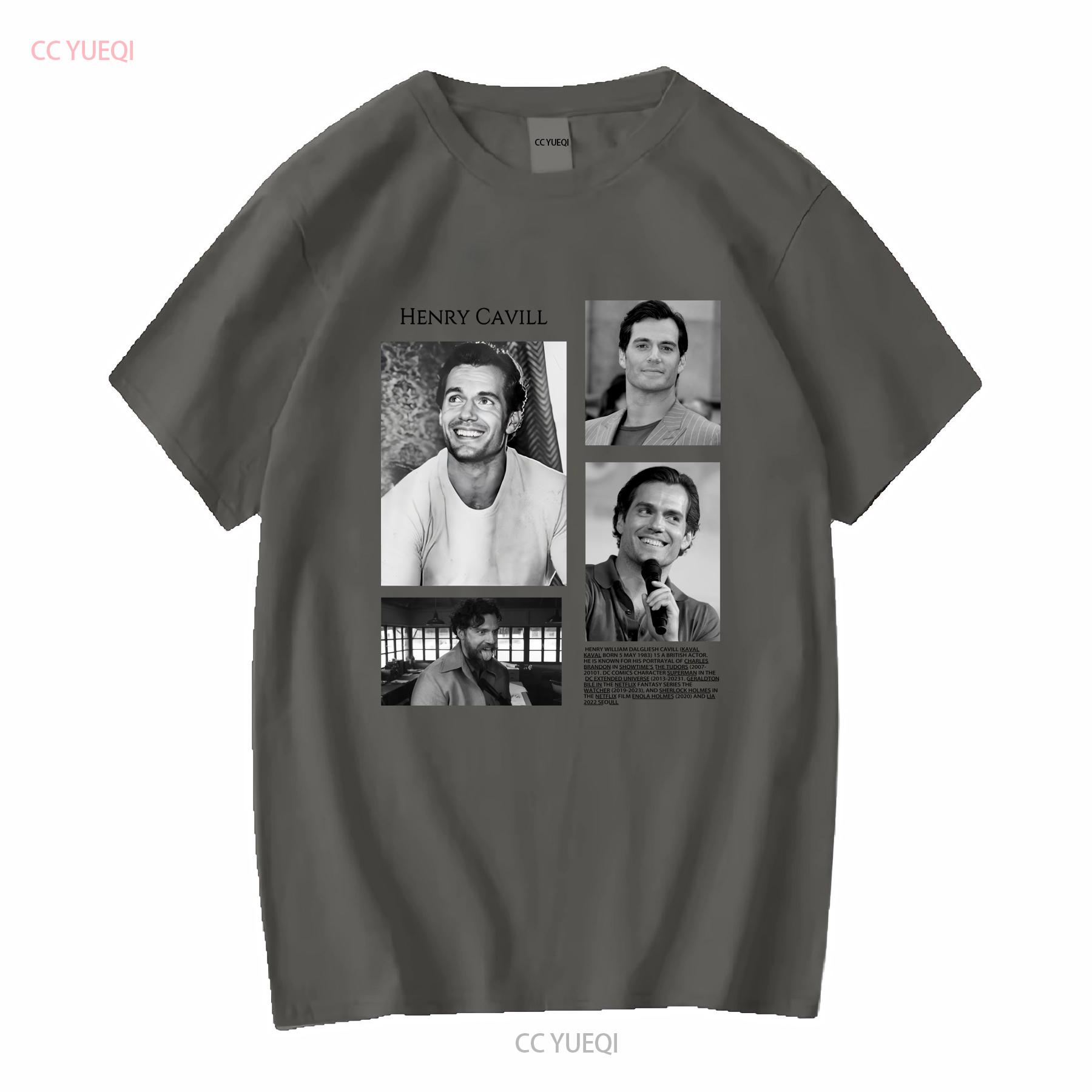 

Limited Henry Cavill T Shirt for Men and Women long or short sleeves vintage Washed Top For Everyday Wear designer clothes 4XL