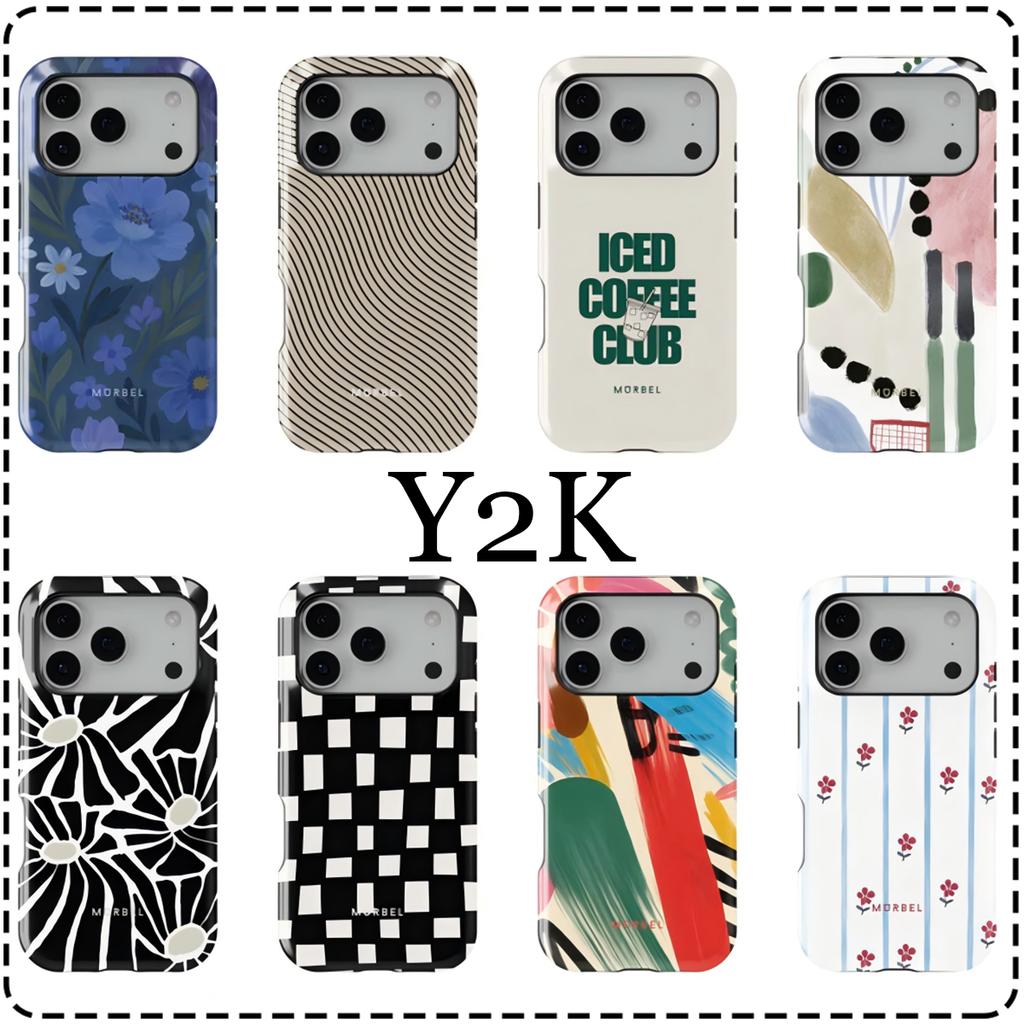 Y2K Swag Blue Flowers Phone Case for iPhone 17 17e 16e 16 15 14 13 12 11 X XS XR XSMAX 7 8 Air Pro Max Plus Double-layer