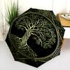 1PC Celtic Tree of Life Umbrella Portable Folding Umbrella Iron Frame Hole Bone Structure Outdoor Home Umbrella A15