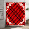 Black Red Diamond Shower Curtain Waterproof Fabric Bathroom Decor Customizable Size Modern Design Home Decoration 3D Printing Cu