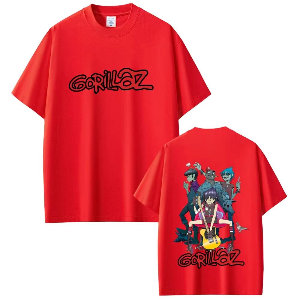 Rock Band Gorillaz Fashion Print Mens Tshirt for Summer Highquality 100 Pure Cotton Trendy Urban Short Sleeve