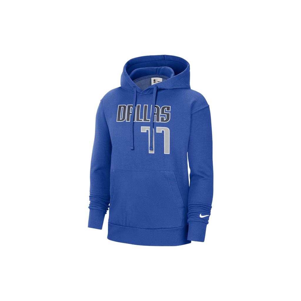 Nike NBA Dallas Mavericks Luca Doncic Essential Fleece Pullover Hoodie Blue Men Streetwear DB1210-481