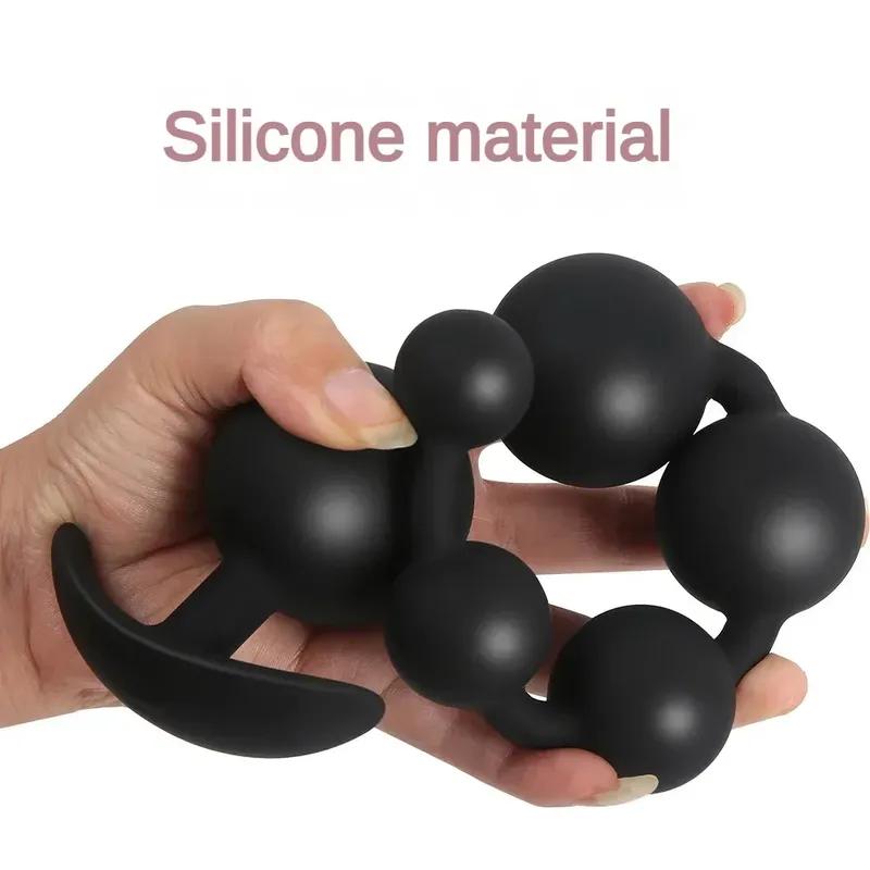 Super Dlouhé Anální Korálky Anální Plug Masáž Prostaty Velký Anální Plug Vaginální Kuličky Anální Stimulace Tahací Korálek Dildo Hluboká Anální sex Hračka