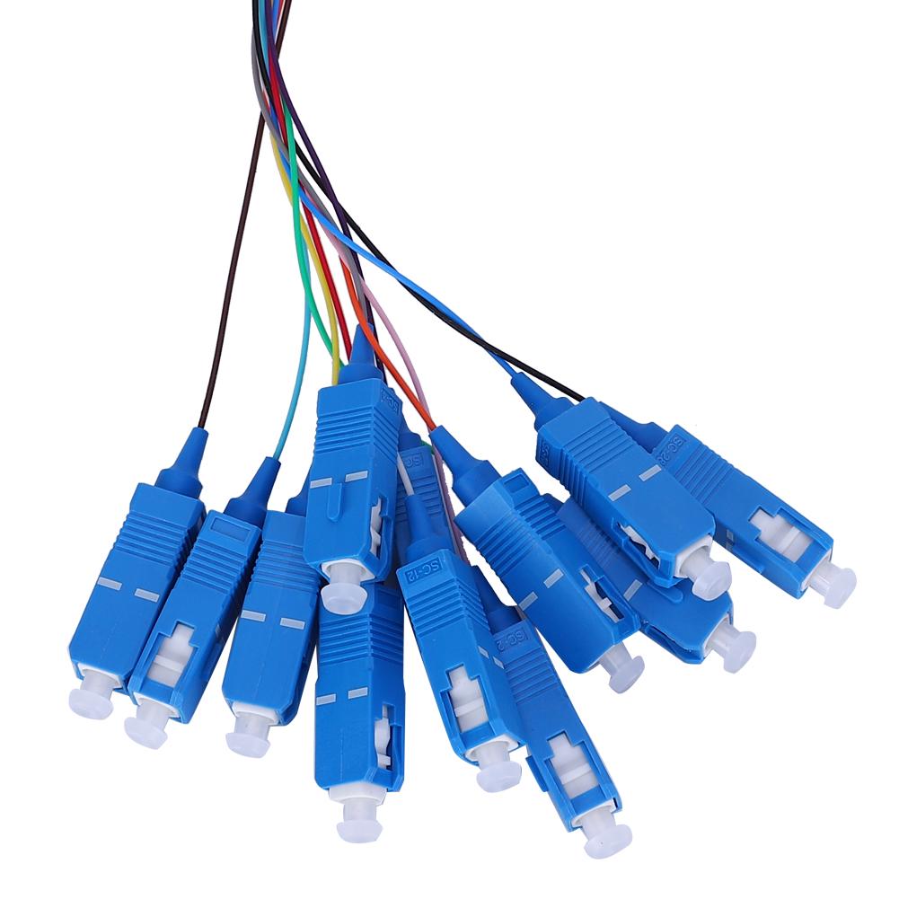 SCUPC Fiber Pigtail Cable Sigle Mode 12Cores SC Square Head with PVC Outer Shell