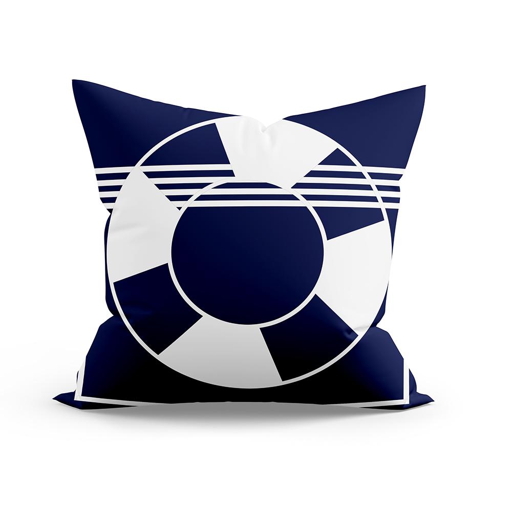 

Домашний декор Морской якорь Руль Наволочка Синий Средиземноморский Чехол для подушки Автомобиль Диван Офисный декор Аксессуары Украшение 16x16Inch