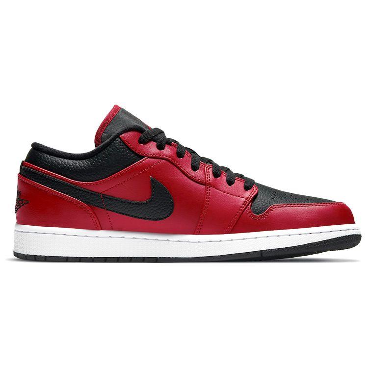 Air Jordan 1 Low Reverse Bred Men Sneakers Gym-Red Black White 553558-605