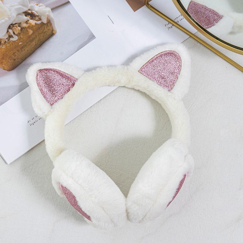 Winter Plush Cat Ear Earmuffs for Women & Children - Warm & Retractable