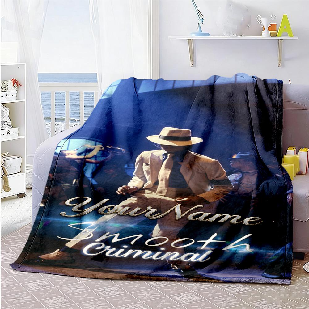 Michael Jackson 176 Customize Text Blanket Cozy Personalized Blanket Comfortable Suitable for Couch Sofa Picnics Home Decor All-Season Use