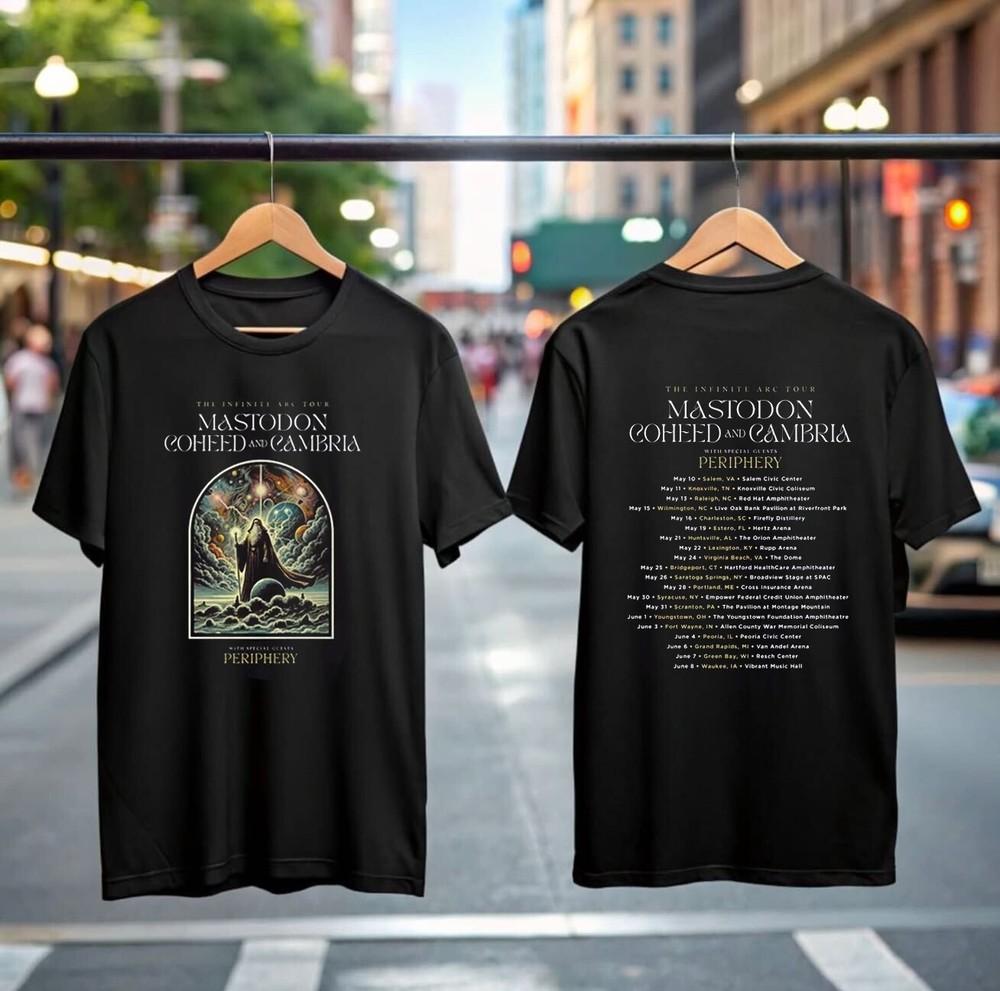 

Coheed and Cambria Mastodon Tour 2025 T-Shirt Rock Band Merch Metal Concert Tee M