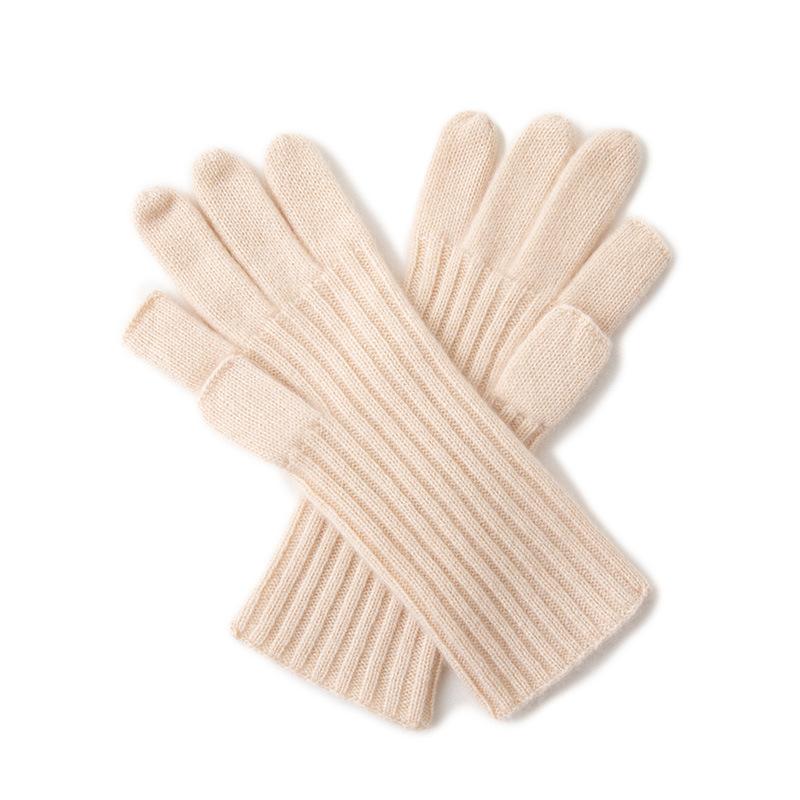 Cashmere Autumn and Winter New Style Unisex Pit Strip Leaky Finger Warm Cycling Windproof Knitted Five Finger Gloves