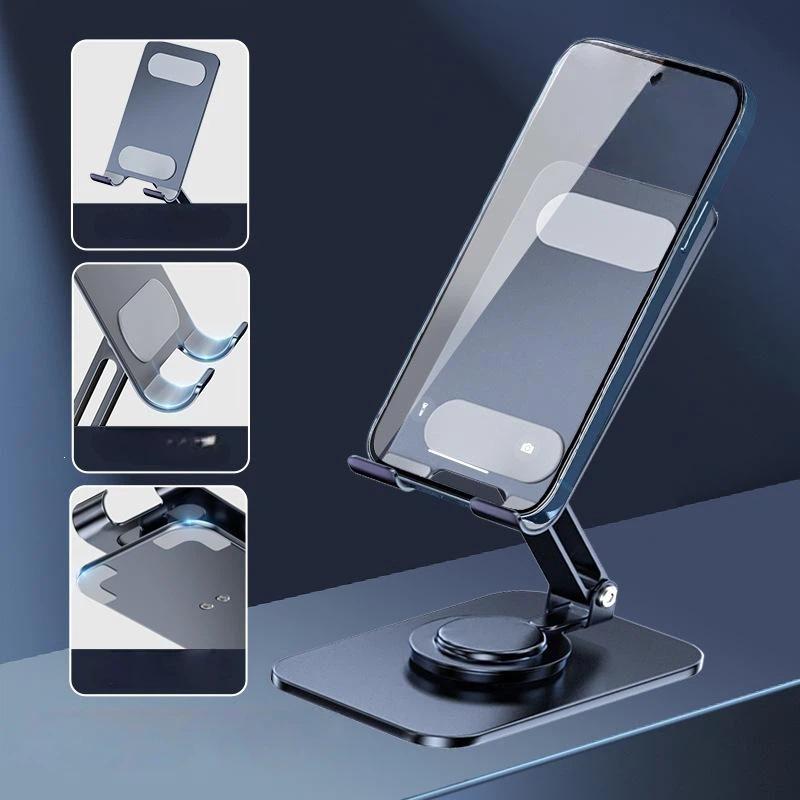 1Pcs Adjustable Cell Phone Stand 720 Degree Rotation Heavy Duty Metal Base