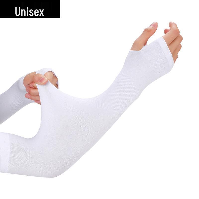 Unisex UV-skyddande ärmar utan fingrar i isilke för cykling, utomhusaktiviteter och armskydd