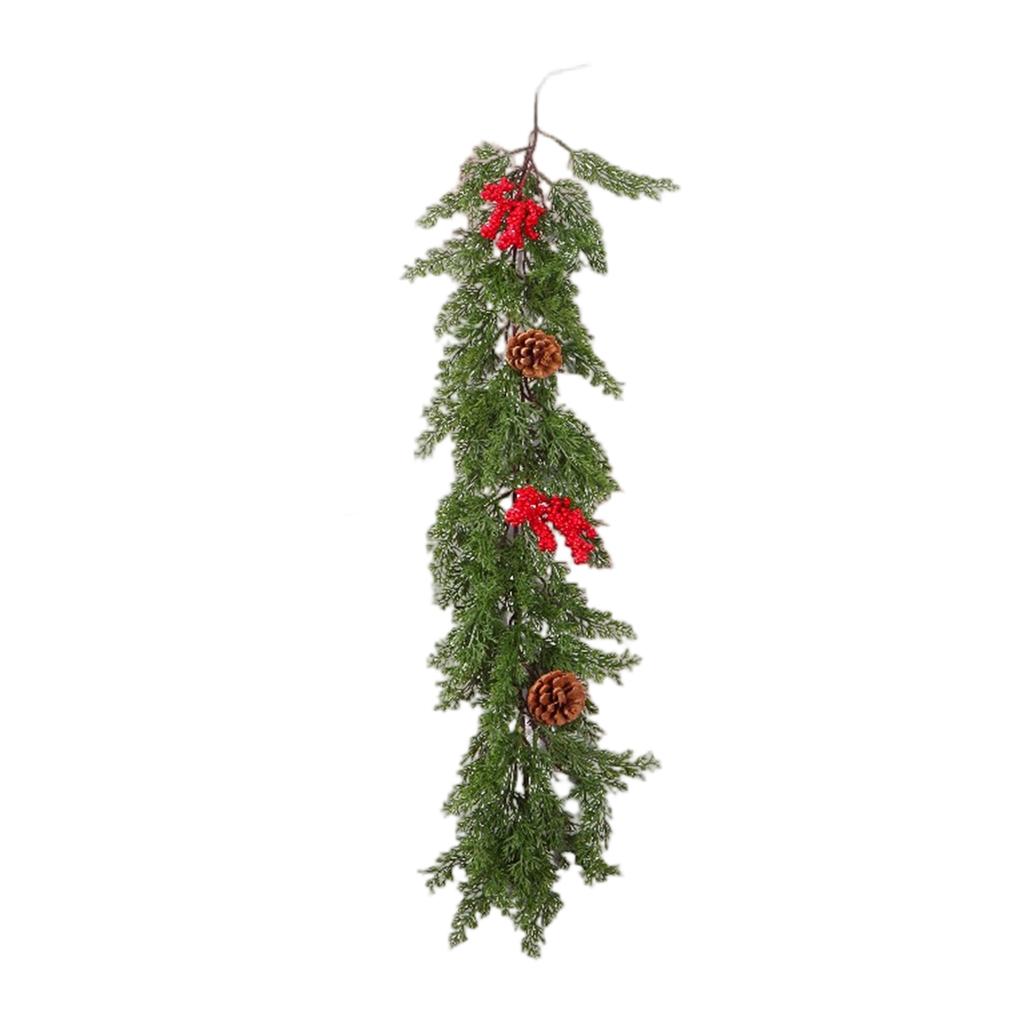 Christmas Norfolk Wreath PE Soft Rubber Texture Needles And Pinevine Christmas Decoration