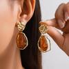 European and American Fashion Metal Fold Earrings with Pearls