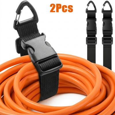 2Pcs Adjustable Extension Cord Holder Organizer Heavy-Duty Storage Strap for Workshop&Garage Organization Cables Hooks Hoses