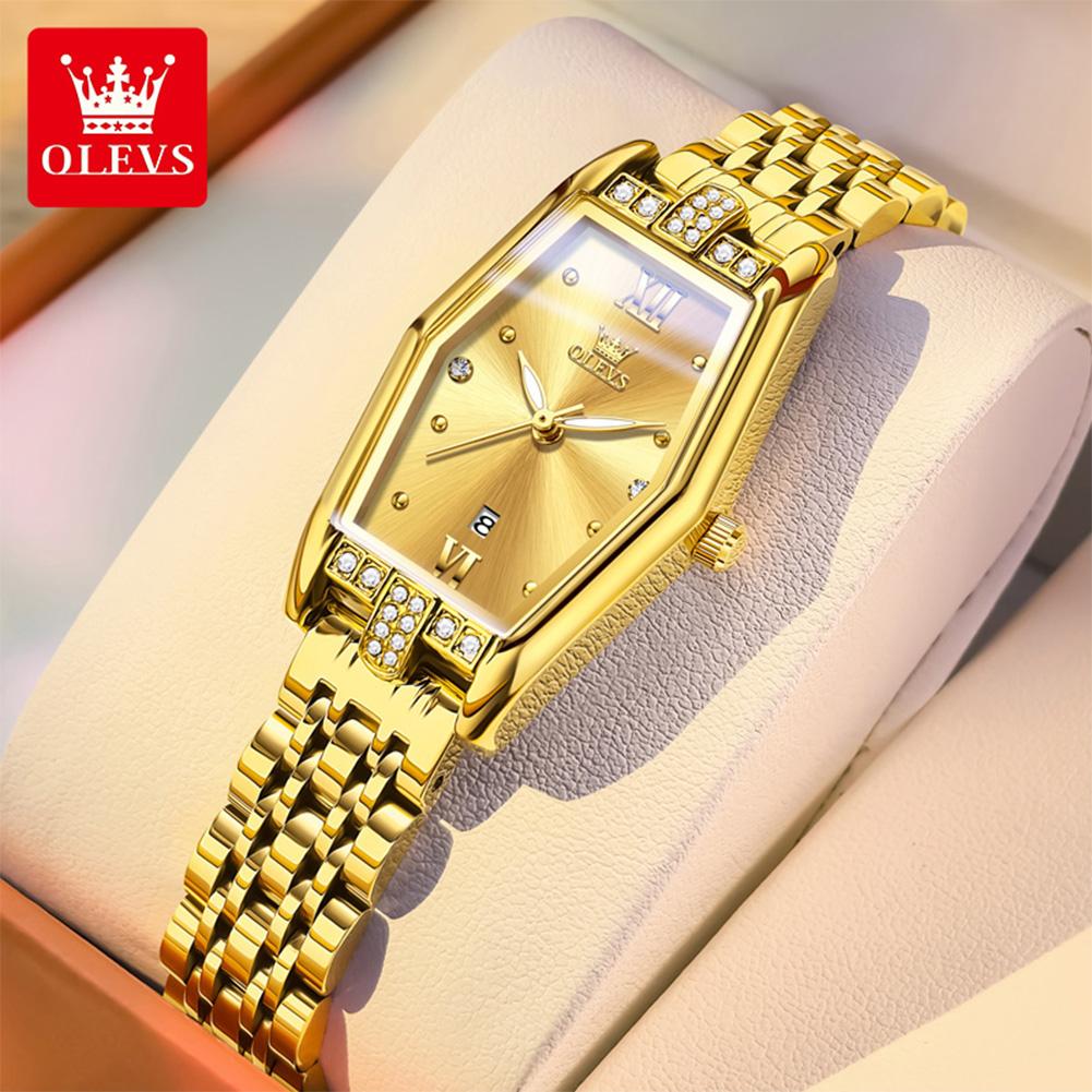 

OLEVS Quartz Watch for Women Elegant Luxury Fashion Small Gold Watch Original Steel Strap Waterproof Ladies Wristwatch золотой